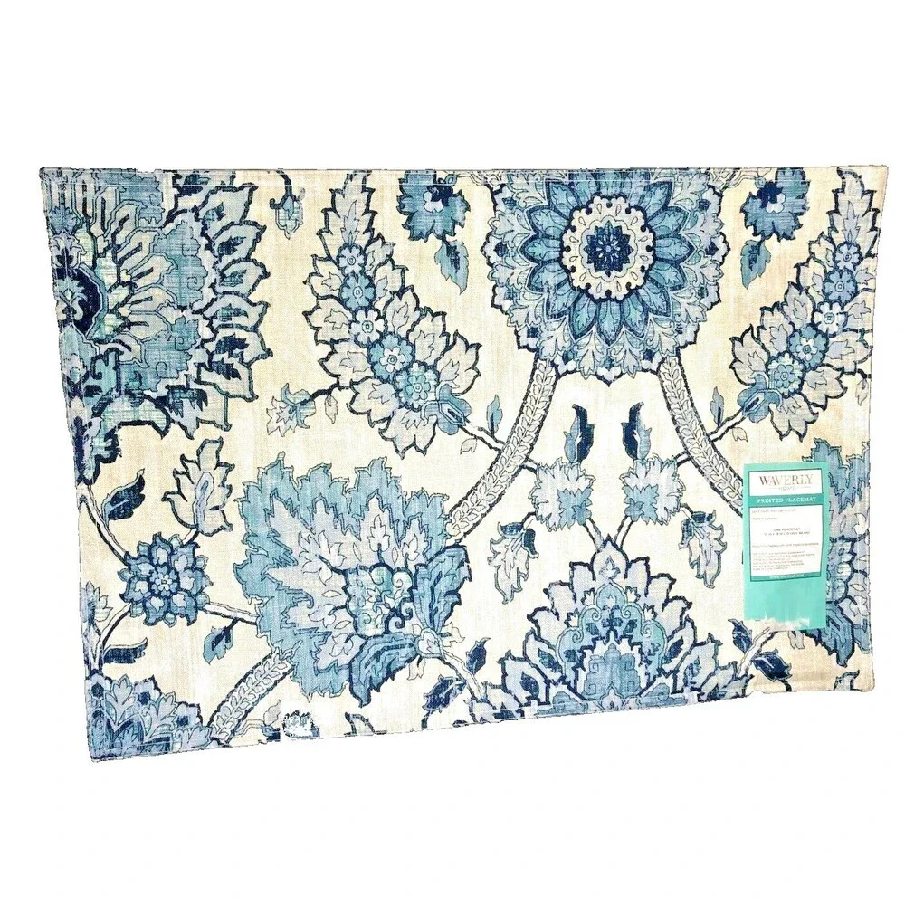 Waverly Floral Placemats Set of 4 Indoor Outdoor Easy Care Summer Beach House